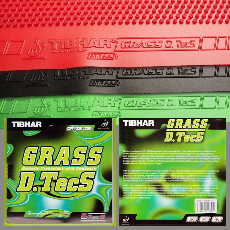 Table Tennis Rubber Protective Film - ยางปิงปอง TIBHAR Grass D.TecS แบบหนามยาว OX