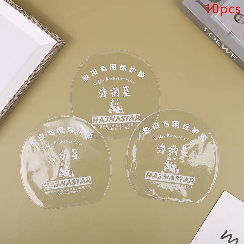 Table Tennis Rubber Protective Film - 10 ชิ้นปิงปองแร็กเก็ตป้องกันฟิล์มเหนียวโปร่งใสฝาครอบบํารุงรักษาปิงปองยางป้องกัน