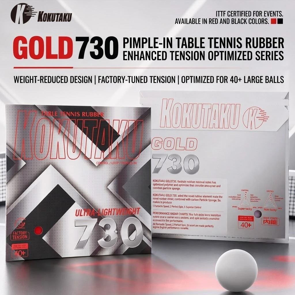 Table Tennis Games - ยางปิงปอง Kokutaku รุ่น Gold 730 น้ำหนักเบา