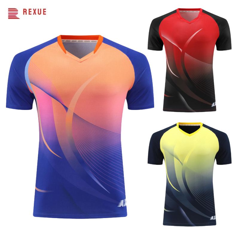Table Tennis Jersey - ชุดแบตมินตันสำหรับผู้ชายและผู้หญิงชุดลายกีฬาปิงปองชุดลายกีฬาปิงปองเสื้อกีฬาแขนลำลองขาสั้นใส่ได้ทั้งชายและหญิง2024ชุดเสื้อเจอร์ซีย์ฤดูร้อน