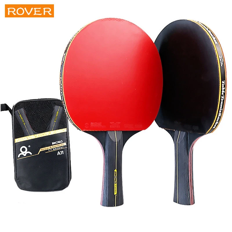 Table Tennis How To Play - 5/6 Star ตารางไม้เทนนิส 2PCS Professional ปิงปองชุดสิวเสี้ยนยางคุณภาพสูงใบมีดค้างคาว