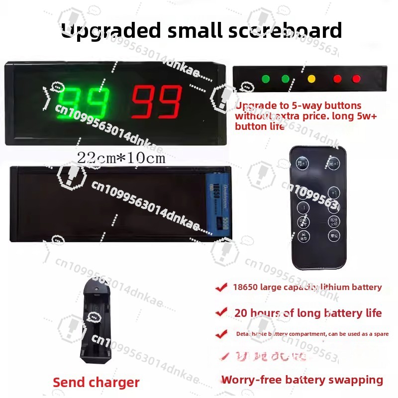 Table Tennis Score - ป้ายคะแนนอิเล็กทรอนิกส์สำหรับกีฬาบาสเกตบอล ป้ายคะแนนแบบพลิก LED พร้อมนาฬิกาจับเวลา ฟุตบอล เทเบิลเทนนิส