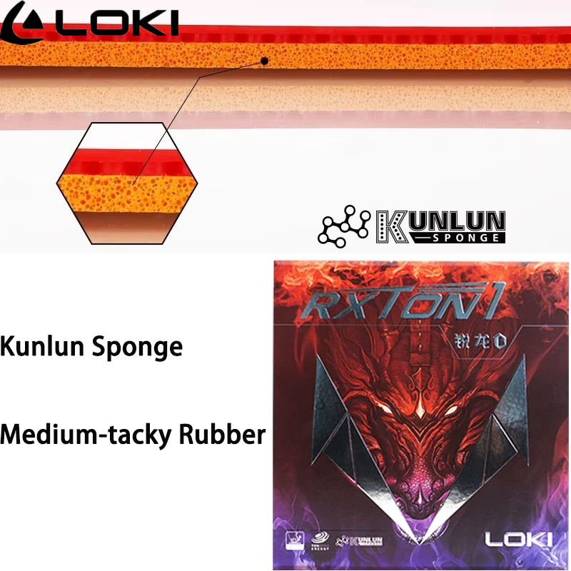Table Tennis Training - แผ่นยางปิงปอง LOKI RXTON 1 Sticky ได้รับการรับรองจาก