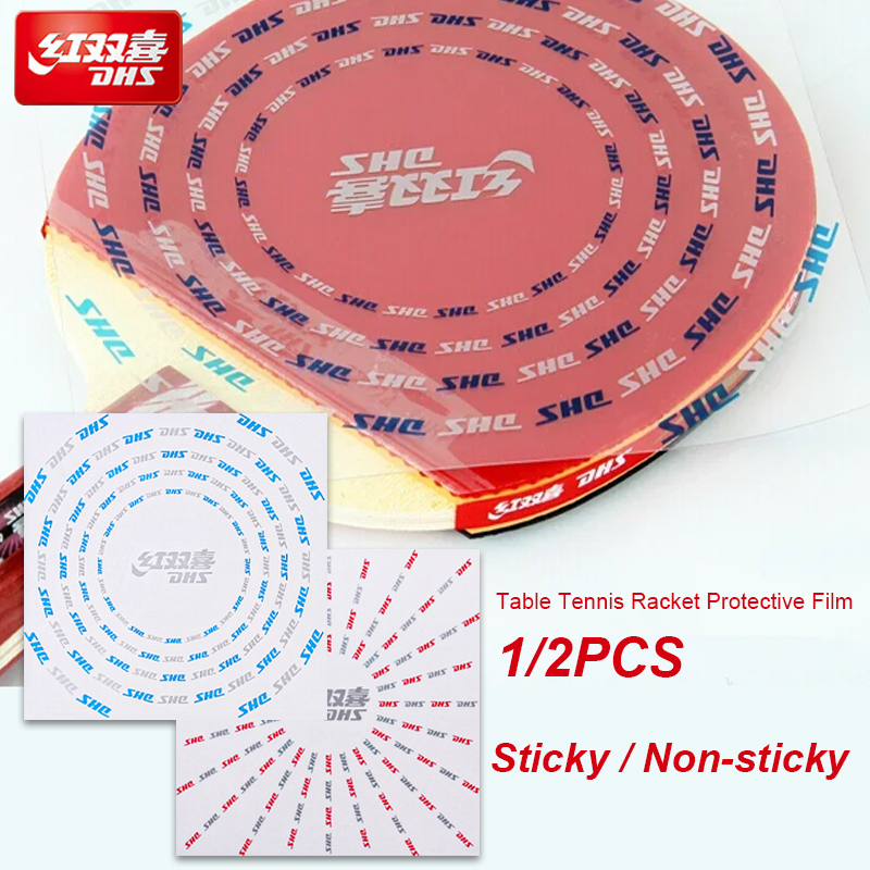 Table Tennis Rubber Protective Film - 1/2PCS DHS ไม้ปิงปองป้องกันฟิล์มเหนียวไม่เหนียวเหนอะหนะโปร่งใสปิงปองแบตยางตัวป้องกันครอบคลุมอุปกรณ์เสริม