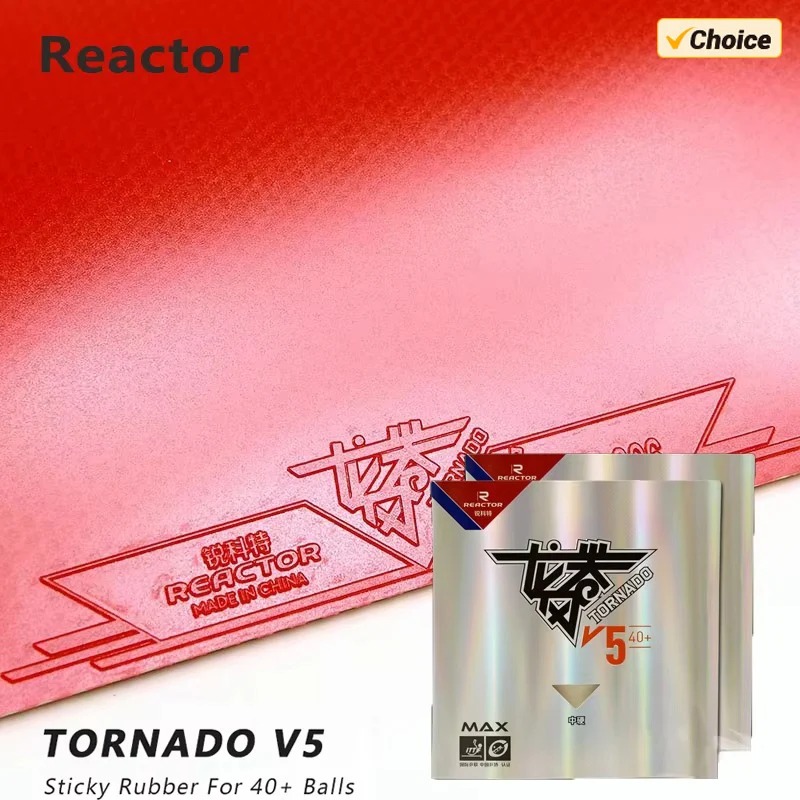 Table Tennis Games - ยางปิงปอง REACTOR Tornado V5 สำหรับการโจมตีแบบลูปที่เหนียวแน่น ระดับความแข็งปานกลาง