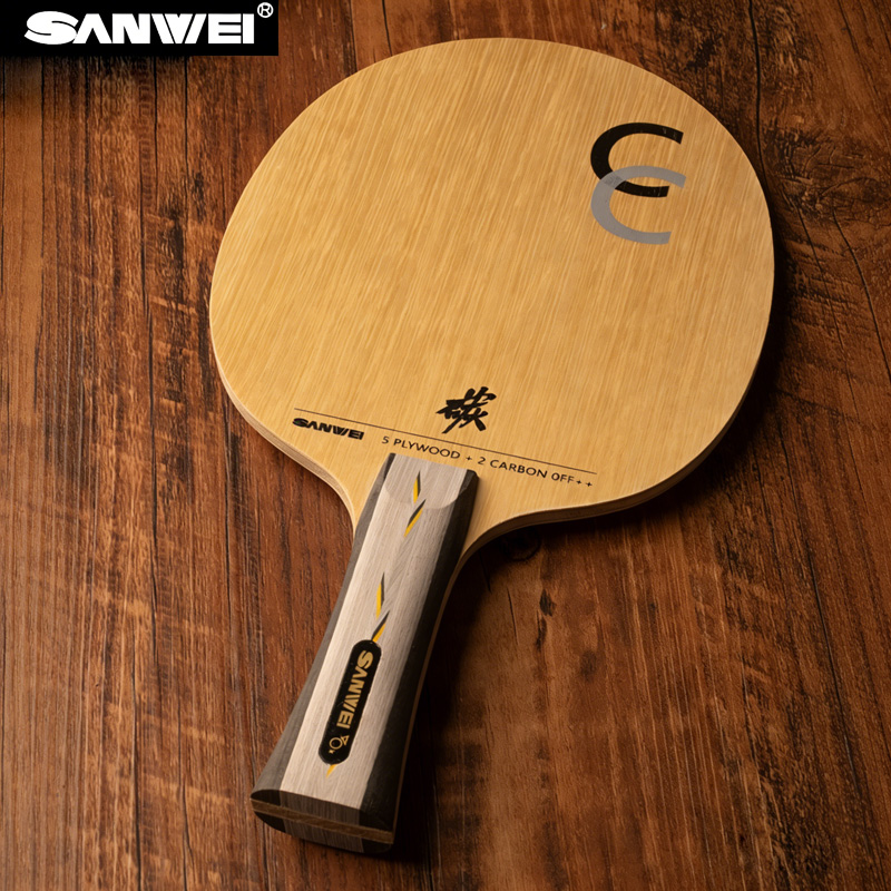 Table Tennis Custom Bat - ไม้ปิงปอง SANWEI CC CLASSIC คาร์บอน สำหรับตีลูปและเกมรุก