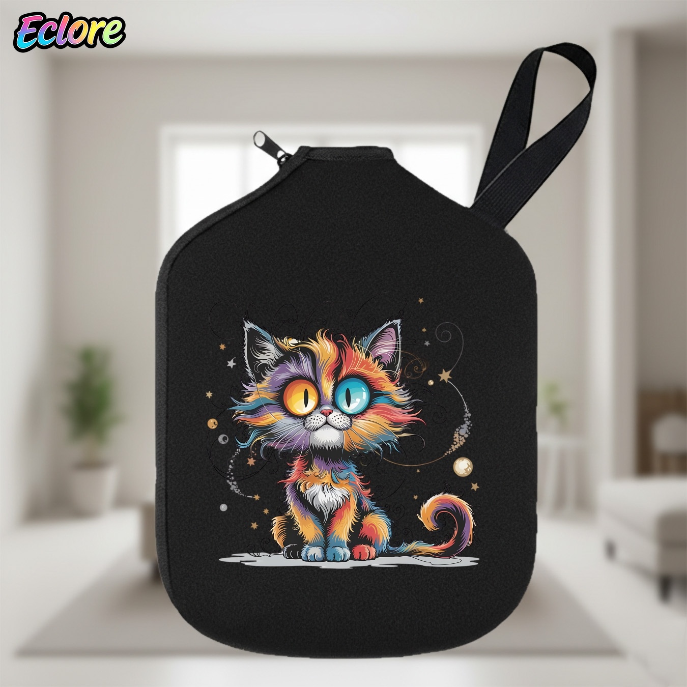 Table Tennis Games - กระเป๋าใส่ไม้พายปิคเคิลบอล Galaxy Star Cat ทนทาน นุ่ม