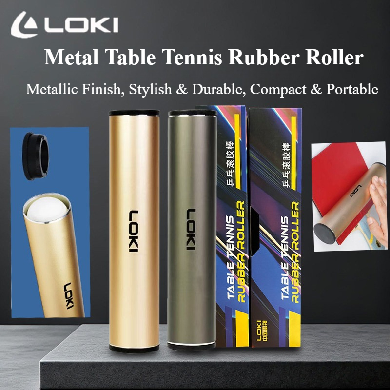 Table Tennis How To Play - กล่องใส่ลูกปิงปองโลหะ LOKI สำหรับมืออาชีพ พร้อมไม้กลิ้งยางปิงปอง อุปกรณ์เสริมสำหรับไม้ปิงปอง