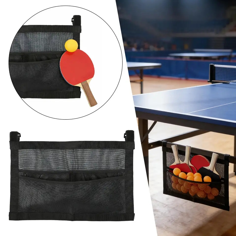 Table Tennis How To Play - ที่เก็บลูกปิงปองแบบตาข่ายใหม่ ความจุขนาดใหญ่ สำหรับจัดเก็บลูกเทเบิลเทนนิส ติดผนังหรือใต้โต๊ะ สำหรับฝึกซ้อม