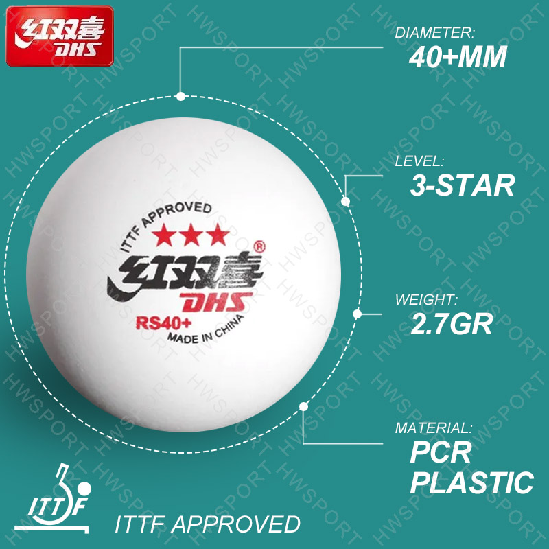 DHS ลูกปิงปอง RS40 + ยี่ห้อใหม - Table Tennis Ball Brand บทวิจารณ์และราคา