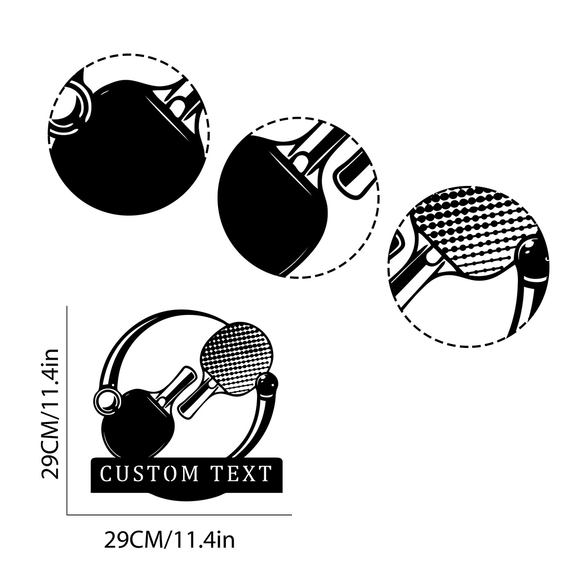 ป้ายโลหะรูปไม้ปิงปอง ป้ายตกแต่ - Table Tennis Custom Bat บทวิจารณ์และราคา